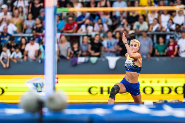 ZÜRICH, SWITZERLAND - AUGUST 27: Yuliia Levchenko of Ukraine (UKR) competes in the high jump at Diamond League: Weltklasse Zürich on August 27, 2026 in the Stadion Letzigrund, Zürich, Switzerland. Copyright: xUlfxSchillerx