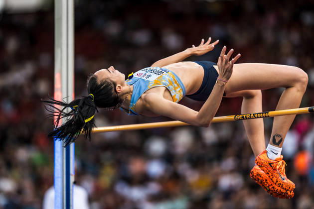 ZÜRICH, SWITZERLAND - AUGUST 27: Iryna Gerashchenko of Ukraine (UKR) competes in the high jump at Diamond League: Weltklasse Zürich on August 27, 2026 in the Stadion Letzigrund, Zürich, Switzerland. Copyright: xUlfxSchillerx