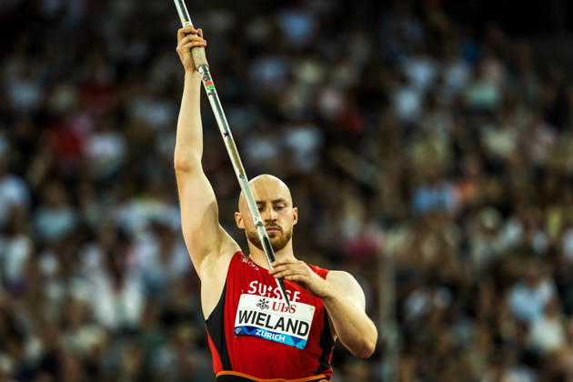 ZÜRICH, SWITZERLAND - AUGUST 27: Simon Wieland of Switzerland (SUI) competes in the javelin throw at Diamond League: Weltklasse Zürich on August 27, 2026 in the Stadion Letzigrund, Zürich, Switzerland. Copyright: xUlfxSchillerx