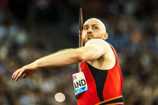 ZÜRICH, SWITZERLAND - AUGUST 27: Simon Wieland of Switzerland (SUI) competes in the javelin throw at Diamond League: Weltklasse Zürich on August 27, 2026 in the Stadion Letzigrund, Zürich, Switzerland. Copyright: xUlfxSchillerx