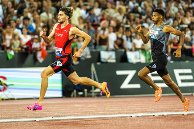 ZÜRICH, SWITZERLAND - AUGUST 27: Ramon Wipfli of Switzerland (SUI) and Ivan Pelizza of Switzerland (SUI) competes in the 800 m at Diamond League: Weltklasse Zürich on August 27, 2026 in the Stadion Letzigrund, Zürich, Switzerland. Copyright: xUlfxSchillerx