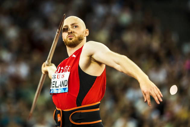 ZÜRICH, SWITZERLAND - AUGUST 27: Simon Wieland of Switzerland (SUI) competes in the javelin throw at Diamond League: Weltklasse Zürich on August 27, 2026 in the Stadion Letzigrund, Zürich, Switzerland. Copyright: xUlfxSchillerx