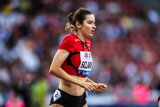 ZÜRICH, SWITZERLAND - AUGUST 27: Delia Sclabas of Switzerland (SUI) competes in the 1500 m at Diamond League: Weltklasse Zürich on August 27, 2026 in the Stadion Letzigrund, Zürich, Switzerland. Copyright: xUlfxSchillerx
