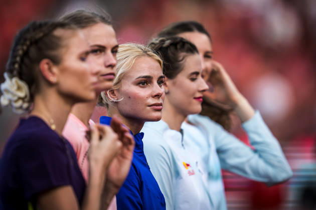 ZÜRICH, SWITZERLAND - AUGUST 27: Yuliia Levchenko of Ukraine (UKR) during the presentation of the womens high jump at Diamond League: Weltklasse Zürich on August 27, 2026 in the Stadion Letzigrund, Zürich, Switzerland. Copyright: xUlfxSchillerx