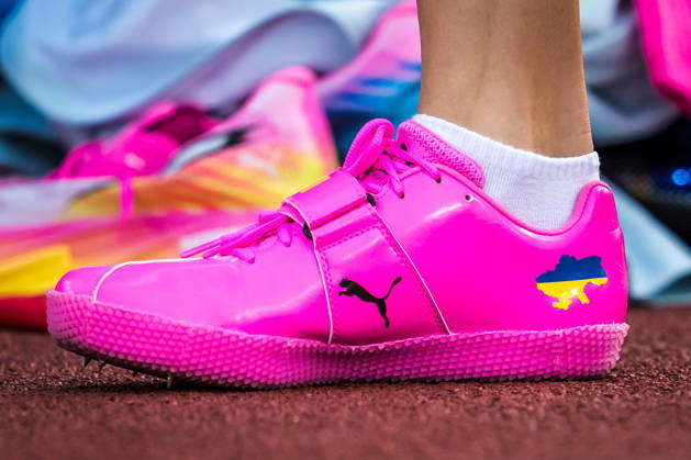 ZÜRICH, SWITZERLAND - AUGUST 27: High jump shoe of Yaroslava Mahuchikh of Ukraine (UKR) during the high jump at Diamond League: Weltklasse Zürich on August 27, 2026 in the Stadion Letzigrund, Zürich, Switzerland. Copyright: xUlfxSchillerx