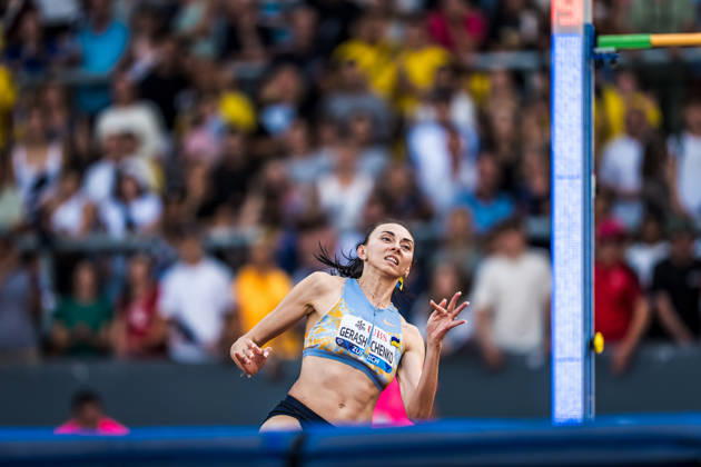 ZÜRICH, SWITZERLAND - AUGUST 27: Iryna Gerashchenko of Ukraine (UKR) competes in the high jump at Diamond League: Weltklasse Zürich on August 27, 2026 in the Stadion Letzigrund, Zürich, Switzerland. Copyright: xUlfxSchillerx