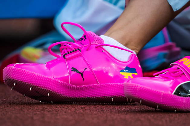 ZÜRICH, SWITZERLAND - AUGUST 27: High jump shoe of Yaroslava Mahuchikh of Ukraine (UKR) during the high jump at Diamond League: Weltklasse Zürich on August 27, 2026 in the Stadion Letzigrund, Zürich, Switzerland. Copyright: xUlfxSchillerx