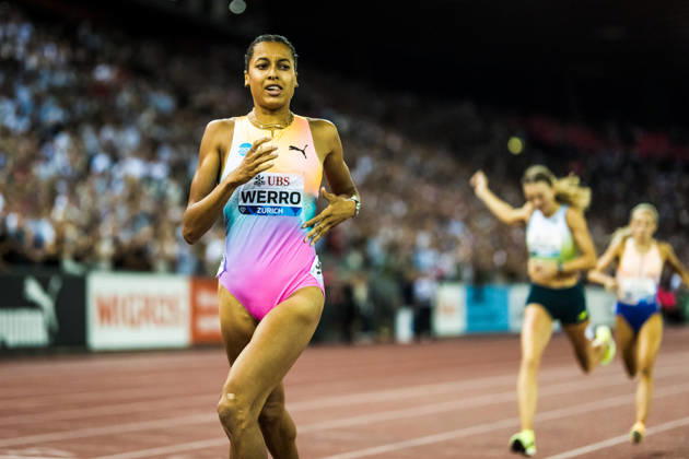 ZÜRICH, SWITZERLAND - AUGUST 27: Audrey Werro of Switzerland (SUI) finishes the womens 800 m at Diamond League: Weltklasse Zürich on August 27, 2026 in the Stadion Letzigrund, Zürich, Switzerland. Copyright: xUlfxSchillerx