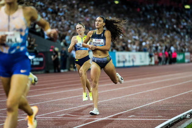 ZÜRICH, SWITZERLAND - AUGUST 27: Valentina Rosamilia of Switzerland (SUI) finishes the womens 800 m at Diamond League: Weltklasse Zürich on August 27, 2026 in the Stadion Letzigrund, Zürich, Switzerland. Copyright: xUlfxSchillerx
