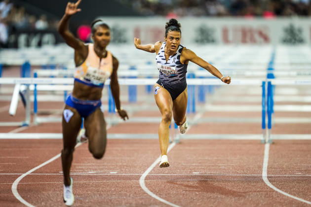 ZÜRICH, SWITZERLAND - AUGUST 27: Ditaji Kambundji of Switzerland (SUI) competes in the womens 100 m hurdles at Diamond League: Weltklasse Zürich on August 27, 2026 in the Stadion Letzigrund, Zürich, Switzerland. Copyright: xUlfxSchillerx