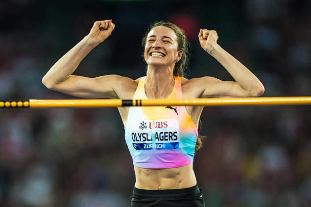 ZÜRICH, SWITZERLAND - AUGUST 27: Nicola Olyslagers of Australia (AUS) celebrates in the womens high jump at Diamond League: Weltklasse Zürich on August 27, 2026 in the Stadion Letzigrund, Zürich, Switzerland. Copyright: xUlfxSchillerx