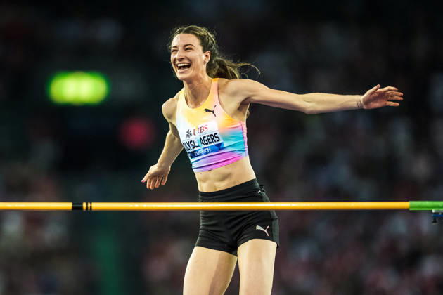 ZÜRICH, SWITZERLAND - AUGUST 27: Nicola Olyslagers of Australia (AUS) celebrates in the womens high jump at Diamond League: Weltklasse Zürich on August 27, 2026 in the Stadion Letzigrund, Zürich, Switzerland. Copyright: xUlfxSchillerx