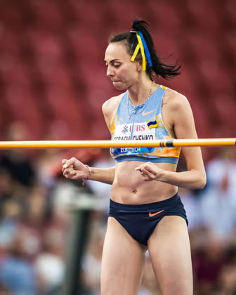 ZÜRICH, SWITZERLAND - AUGUST 27: Iryna Gerashchenko of Ukraine (UKR) celebrates in the womens high jump at Diamond League: Weltklasse Zürich on August 27, 2026 in the Stadion Letzigrund, Zürich, Switzerland. Copyright: xUlfxSchillerx