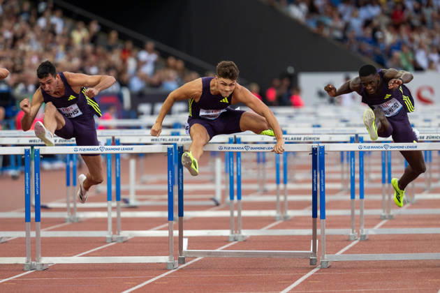 Athletics Diamond League meet in Letzigrund Stadium, Zurich, Switzerland Trey CUNNINGHAM (USA) competes in the mens 110m hurdles at the Weltklasse Diamond League meet in Letzigrund Stadium, Zurich, Switzerland on August 27, 2026. ZURICH SWITZERLAND  Copyright: xMatrixxImagesxYonathanxKellermanx
