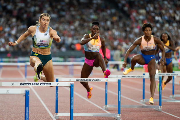 Athletics Diamond League meet in Letzigrund Stadium, Zurich, Switzerland ZAPLETALOVc Emma (Slovakia) competes in the 400m hurdles at the Weltklasse Diamond League meet in Letzigrund Stadium, Zurich, Switzerland on August 27, 2026. ZURICH SWITZERLAND  Copyright: xMatrixxImagesxYonathanxKellermanx