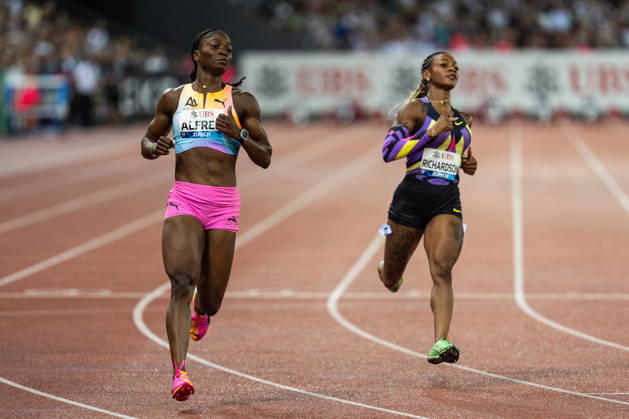 Athletics Diamond League meet in Letzigrund Stadium, Zurich, Switzerland Julien ALFRED from Saint Lucia wins the womens 100m in 10.70s (NR) ahead of Sha Carri RICHARDSON at the Weltklasse Diamond League meet in Letzigrund Stadium, Zurich, Switzerland on August 27, 2026. ZURICH SWITZERLAND  Copyright: xMatrixxImagesxYonathanxKellermanx