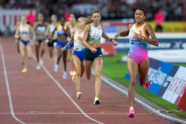Athletics Diamond League meet in Letzigrund Stadium, Zurich, Switzerland Audrey WERRO from Switzerland wins the womens 800m ahead of Femke BOL (Netherlands) at the Weltklasse Diamond League meet in Letzigrund Stadium, Zurich, Switzerland on August 27, 2026. ZURICH SWITZERLAND  Copyright: xMatrixxImagesxYonathanxKellermanx