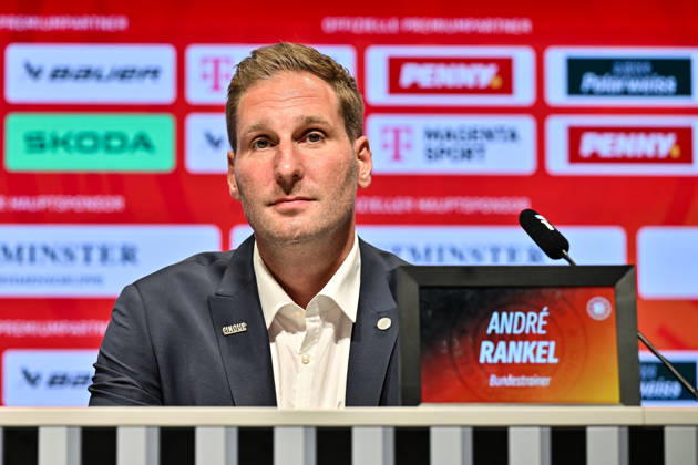 DEB Pressekonferenz; 27.08.2026 MUNICH, GERMANY - 27. AUGUST: im Bild der neue Eishockey Bundestrainer der deutschen Nationalmannschaft - Andre RANKEL auf der Pressekonferenz im SAP Garden in München Copyright: xBEAUTIFULxSPORTS Goldbergx