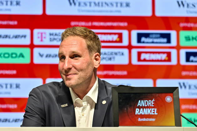 DEB Pressekonferenz; 27.08.2026 MUNICH, GERMANY - 27. AUGUST: im Bild der neue Eishockey Bundestrainer der deutschen Nationalmannschaft - Andre RANKEL auf der Pressekonferenz im SAP Garden in München Copyright: xBEAUTIFULxSPORTS Goldbergx