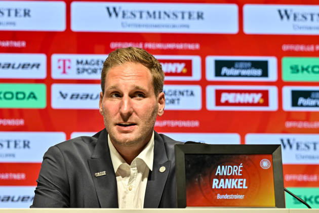 DEB Pressekonferenz; 27.08.2026 MUNICH, GERMANY - 27. AUGUST: im Bild der neue Eishockey Bundestrainer der deutschen Nationalmannschaft - Andre RANKEL auf der Pressekonferenz im SAP Garden in München Copyright: xBEAUTIFULxSPORTS Goldbergx