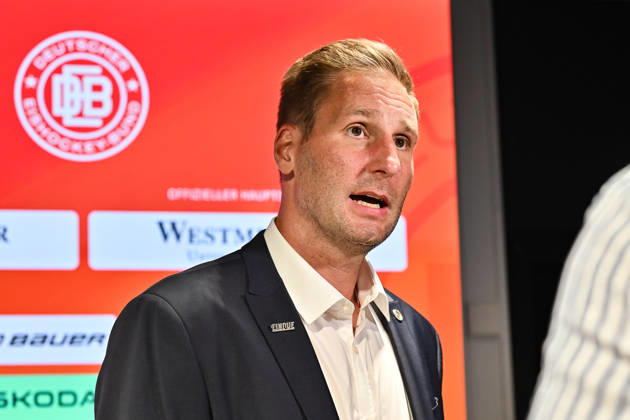 DEB Pressekonferenz; 27.08.2026 MUNICH, GERMANY - 27. AUGUST: im Bild der neue Eishockey Bundestrainer der deutschen Nationalmannschaft - Andre RANKEL auf der Pressekonferenz im SAP Garden in München Copyright: xBEAUTIFULxSPORTS Goldbergx