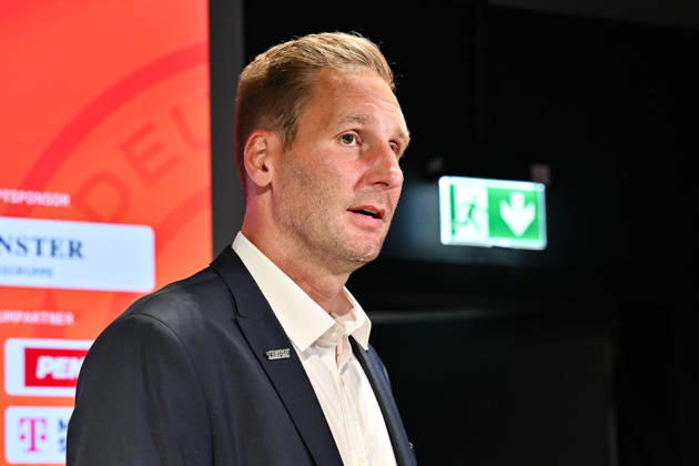 DEB Pressekonferenz; 27.08.2026 MUNICH, GERMANY - 27. AUGUST: im Bild der neue Eishockey Bundestrainer der deutschen Nationalmannschaft - Andre RANKEL auf der Pressekonferenz im SAP Garden in München Copyright: xBEAUTIFULxSPORTS Goldbergx