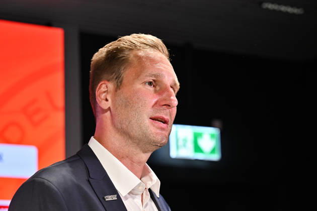 DEB Pressekonferenz; 27.08.2026 MUNICH, GERMANY - 27. AUGUST: im Bild der neue Eishockey Bundestrainer der deutschen Nationalmannschaft - Andre RANKEL auf der Pressekonferenz im SAP Garden in München Copyright: xBEAUTIFULxSPORTS Goldbergx