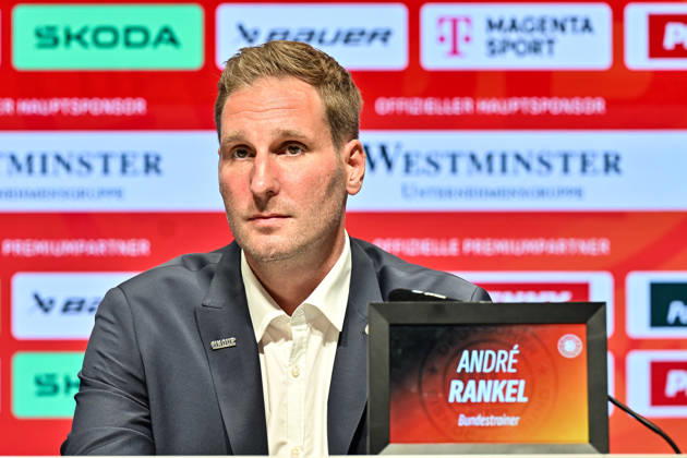DEB Pressekonferenz; 27.08.2026 MUNICH, GERMANY - 27. AUGUST: im Bild der neue Eishockey Bundestrainer der deutschen Nationalmannschaft - Andre RANKEL auf der Pressekonferenz im SAP Garden in München Copyright: xBEAUTIFULxSPORTS Goldbergx
