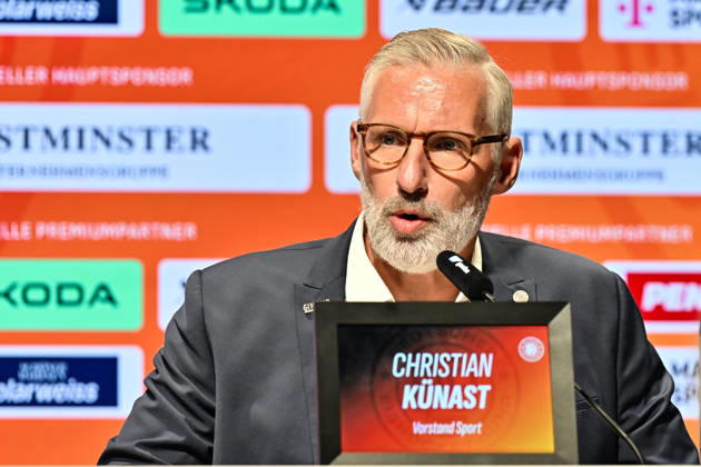 DEB Pressekonferenz; 27.08.2026 MUNICH, GERMANY - 27. AUGUST: im Bild der Vorstand des DEB - Christian KÜNAST auf der Pressekonferenz im SAP Garden in München Copyright: xBEAUTIFULxSPORTS Goldbergx