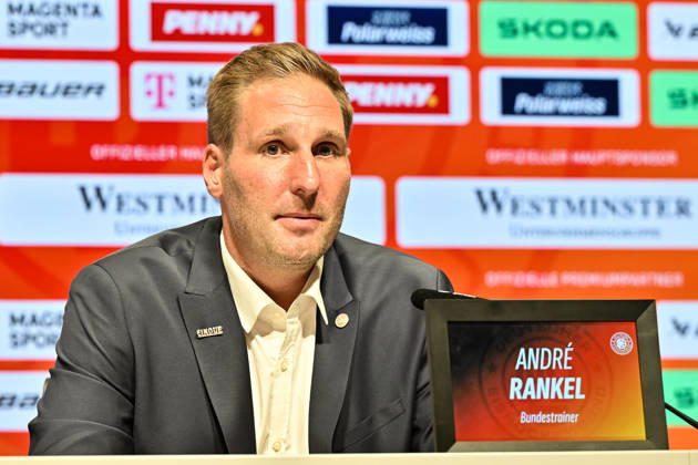 DEB Pressekonferenz; 27.08.2026 MUNICH, GERMANY - 27. AUGUST: im Bild der neue Eishockey Bundestrainer der deutschen Nationalmannschaft - Andre RANKEL auf der Pressekonferenz im SAP Garden in München Copyright: xBEAUTIFULxSPORTS Goldbergx