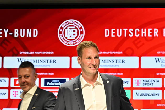 DEB Pressekonferenz; 27.08.2026 MUNICH, GERMANY - 27. AUGUST: im Bild der neue Eishockey Bundestrainer der deutschen Nationalmannschaft - Andre RANKEL auf der Pressekonferenz im SAP Garden in München Copyright: xBEAUTIFULxSPORTS Goldbergx