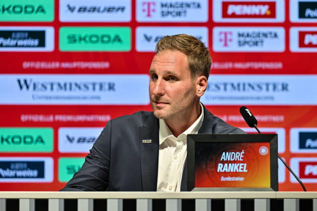 DEB Pressekonferenz; 27.08.2026 MUNICH, GERMANY - 27. AUGUST: im Bild der neue Eishockey Bundestrainer der deutschen Nationalmannschaft - Andre RANKEL auf der Pressekonferenz im SAP Garden in München Copyright: xBEAUTIFULxSPORTS Goldbergx