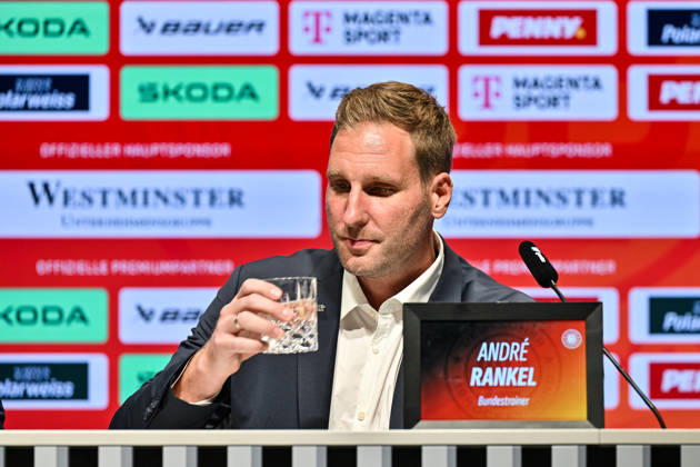 DEB Pressekonferenz; 27.08.2026 MUNICH, GERMANY - 27. AUGUST: im Bild der neue Eishockey Bundestrainer der deutschen Nationalmannschaft - Andre RANKEL auf der Pressekonferenz im SAP Garden in München Copyright: xBEAUTIFULxSPORTS Goldbergx