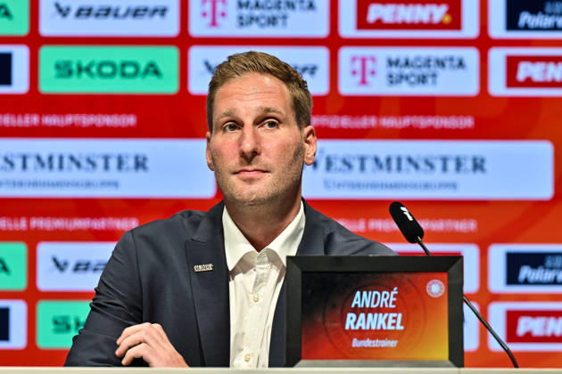DEB Pressekonferenz; 27.08.2026 MUNICH, GERMANY - 27. AUGUST: im Bild der neue Eishockey Bundestrainer der deutschen Nationalmannschaft - Andre RANKEL auf der Pressekonferenz im SAP Garden in München Copyright: xBEAUTIFULxSPORTS Goldbergx