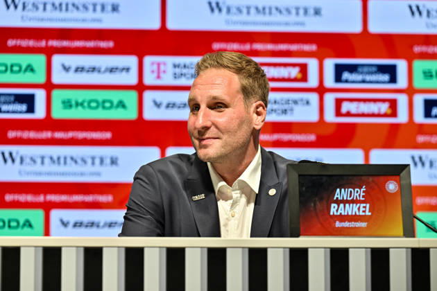 DEB Pressekonferenz; 27.08.2026 MUNICH, GERMANY - 27. AUGUST: im Bild der neue Eishockey Bundestrainer der deutschen Nationalmannschaft - Andre RANKEL auf der Pressekonferenz im SAP Garden in München Copyright: xBEAUTIFULxSPORTS Goldbergx
