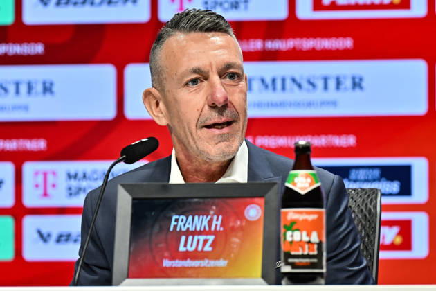 DEB Pressekonferenz; 27.08.2026 MUNICH, GERMANY - 27. AUGUST: im Bild der Vorstandsvorsitzende des DEB - Frank H. LUTZ auf der Pressekonferenz im SAP Garden in München Copyright: xBEAUTIFULxSPORTS Goldbergx