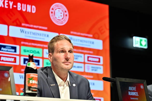 DEB Pressekonferenz; 27.08.2026 MUNICH, GERMANY - 27. AUGUST: im Bild der neue Eishockey Bundestrainer der deutschen Nationalmannschaft - Andre RANKEL auf der Pressekonferenz im SAP Garden in München Copyright: xBEAUTIFULxSPORTS Goldbergx