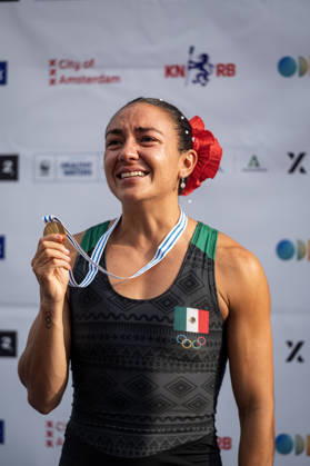 Amsterdam The Netherlands 27th August 2026 2026 World Rowing Championships on the Bosbaan in Amsterdam Lightweight Women s Single Sculls Final A (Final) Medal ceremony Kenia Lechuga Alanis (MEX) wins gold. watersport,