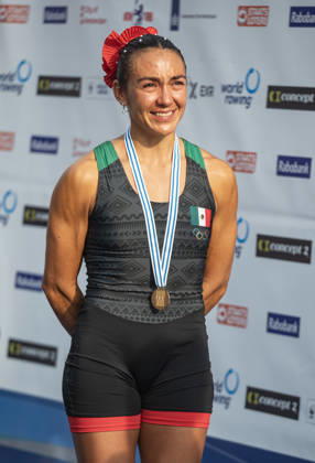 Amsterdam The Netherlands 27th August 2026 2026 World Rowing Championships on the Bosbaan in Amsterdam Lightweight Women s Single Sculls Final A (Final) Medal ceremony Kenia Lechuga Alanis (MEX) wins gold. watersport,