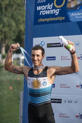 Amsterdam The Netherlands 27th August 2026 2026 World Rowing Championships on the Bosbaan in Amsterdam Lightweight Men s Single Sculls Final A (Final) Felipe Kluver Ferreira (URU) wins silver watersport,