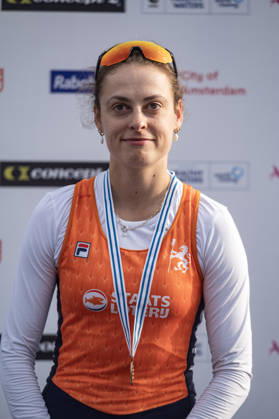 Amsterdam The Netherlands 27th August 2026 2026 World Rowing Championships on the Bosbaan in Amsterdam Lightweight Women s Single Sculls Final A (Final) Medal ceremony Femke Van De Vliet (NED) wins bronze. watersport,