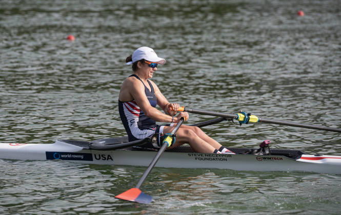 Amsterdam The Netherlands 27th August 2026 2026 World Rowing Championships on the Bosbaan in Amsterdam Lightweight Women s Single Sculls Final A (Final) Claire Friedlander (USA) watersport,