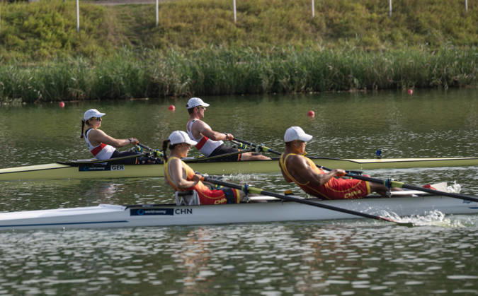 Amsterdam The Netherlands 27th August 2026 2026 World Rowing Championships on the Bosbaan in Amsterdam PR2 Mixed Double Sculls Final A (Final) B Jasmina Bier S Paul Umbach (GER) win gold watersport,