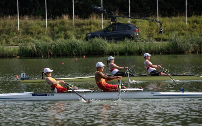 Amsterdam The Netherlands 27th August 2026 2026 World Rowing Championships on the Bosbaan in Amsterdam PR2 Mixed Double Sculls Final A (Final) B Jasmina Bier S Paul Umbach (GER) win gold watersport,