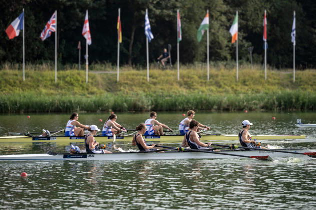 Amsterdam The Netherlands 27th August 2026 2026 World Rowing Championships on the Bosbaan in Amsterdam PR3 Mixed Coxed Four Final A (Final) B Gabriella Bigler 2 Skylar Dahl 3 Maxwell Allemeier S Alex Flynn C Hannah Diaz (USA) watersport,