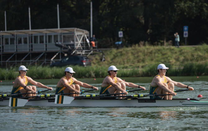 Amsterdam The Netherlands 27th August 2026 2026 World Rowing Championships on the Bosbaan in Amsterdam Men s Quadruple Sculls Semifinal 1 (Semifinal) B Hamish Danks 2 Johnson Daubney 3 Jackson Free S Marcus Della Marta (AUS) watersport,
