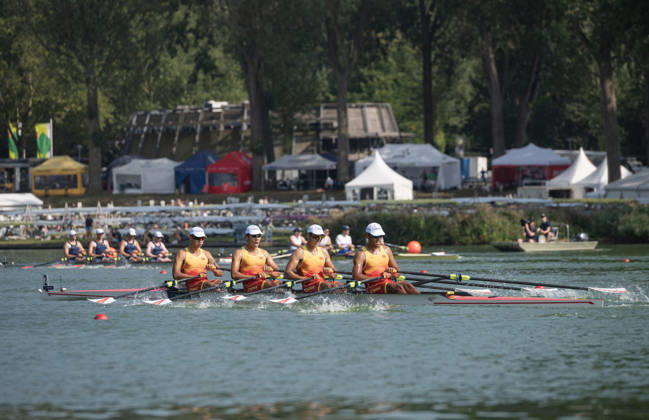 Amsterdam The Netherlands 27th August 2026 2026 World Rowing Championships on the Bosbaan in Amsterdam Men s Quadruple Sculls Semifinal 2 (Semifinal) B Xiaolong Mu 2 Hao Xue 3 Yide Nie S Zhiwei Ou (CHN) watersport,
