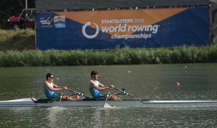 Amsterdam The Netherlands 27th August 2026 2026 World Rowing Championships on the Bosbaan in Amsterdam Lightweight Men s Double Sculls Final A (Final) B Shakhzod Nurmatov S Sobirjon Safaroliyev (UZB) watersport,
