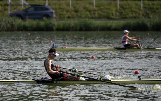 Amsterdam The Netherlands 27th August 2026 2026 World Rowing Championships on the Bosbaan in Amsterdam Lightweight Men s Single Sculls Final A (Final) Alexis Lopez Garcia (MEX) watersport,