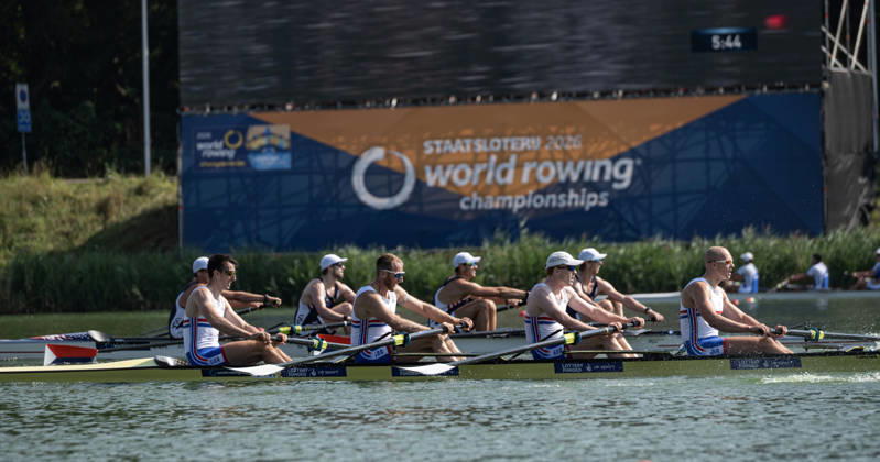 Amsterdam The Netherlands 27th August 2026 2026 World Rowing Championships on the Bosbaan in Amsterdam Men s Four Semifinal 1 (Semifinal) B Daniel Graham 2 James Robson 3 Douwe De Graaf S George Bourne (GBR) watersport,
